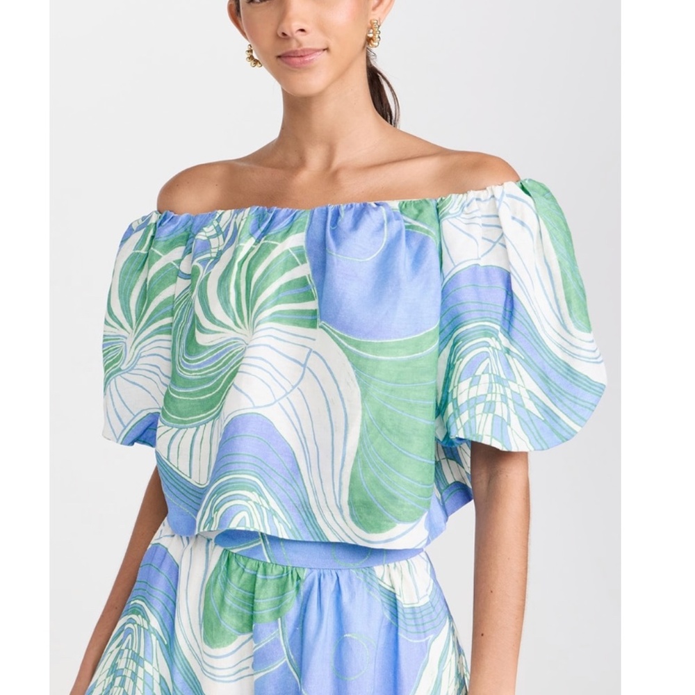 Like New Rhode Sima Periwinkle Blue and Green Top, M
